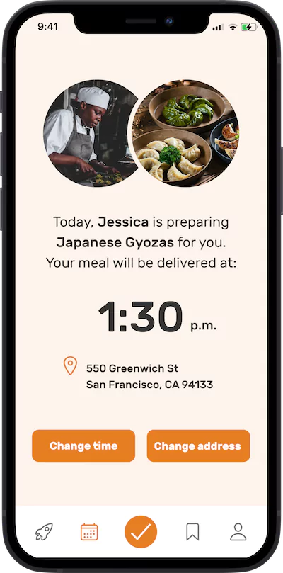 iPhone app delivery screen